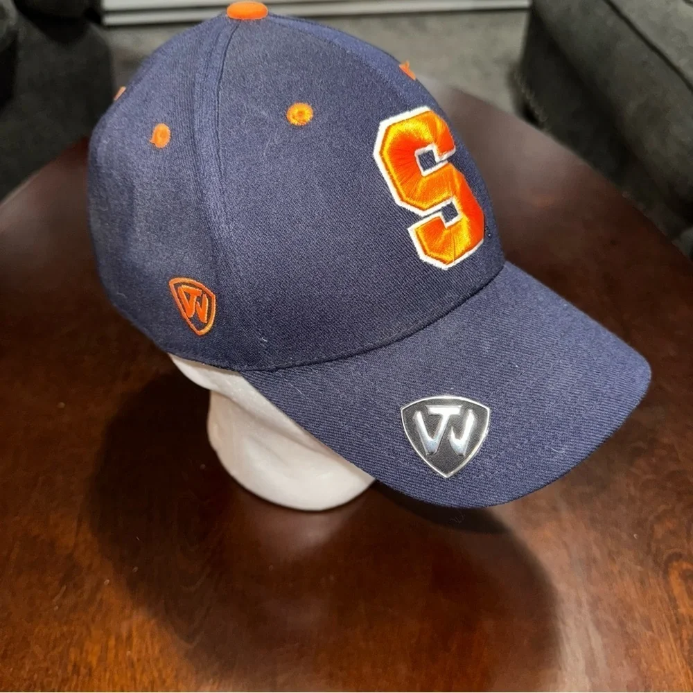Mens Syracuse Orange Top of the World Navy Embroidered Memory Fitted Hat OSFA